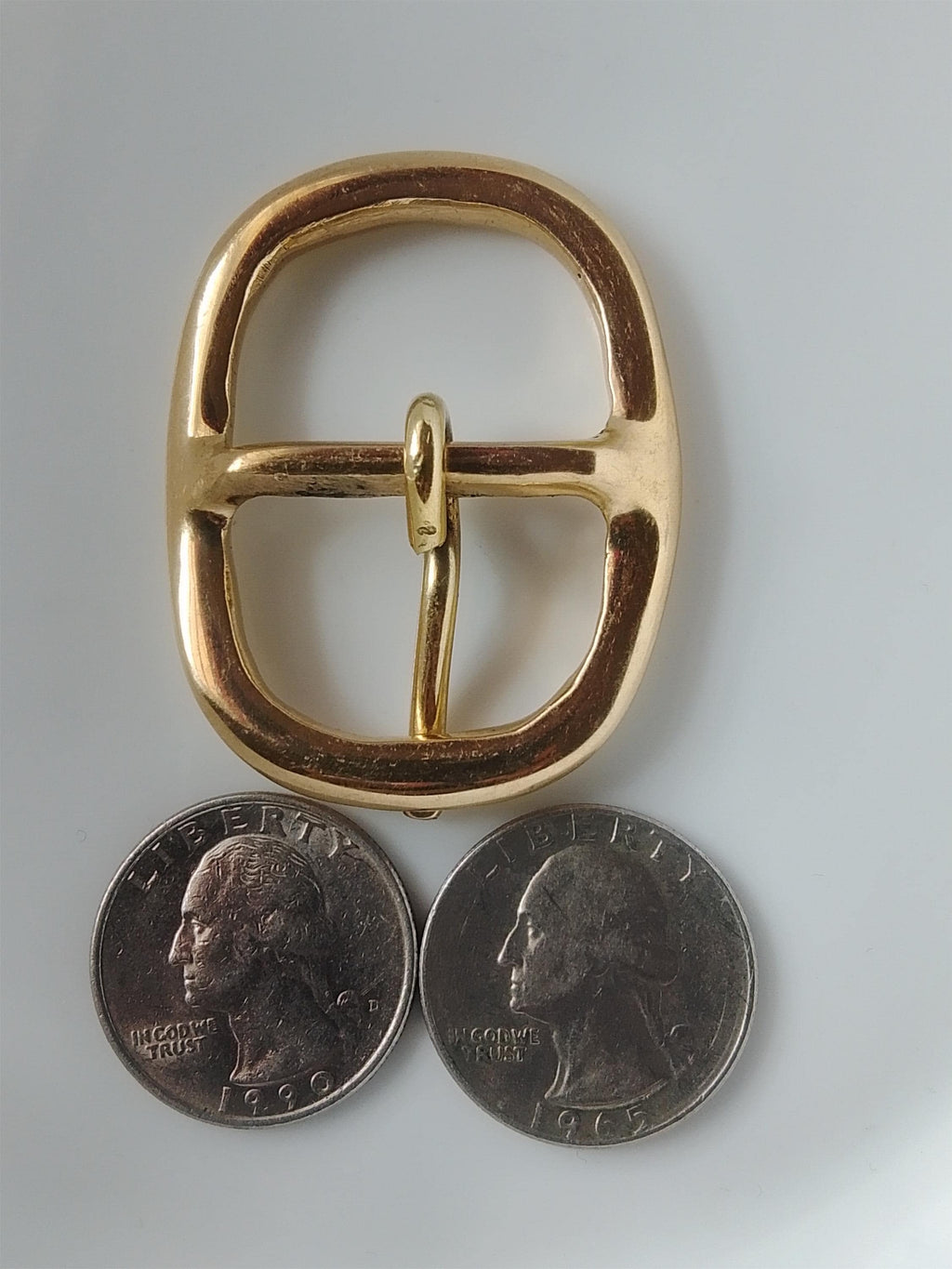Solid Brass Center Bar Under Frame Buckle