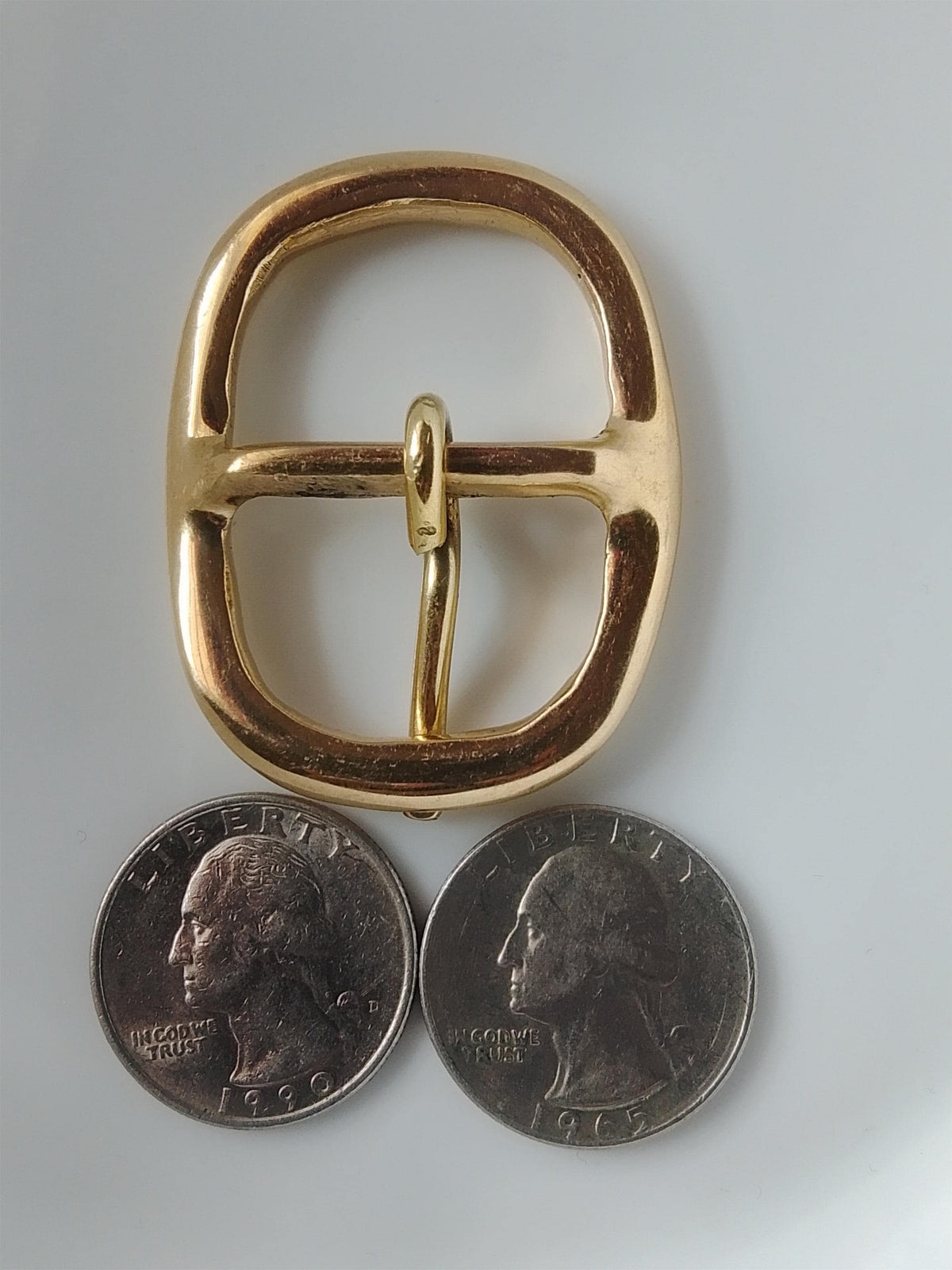 Solid Brass Center Bar Under Frame Buckle