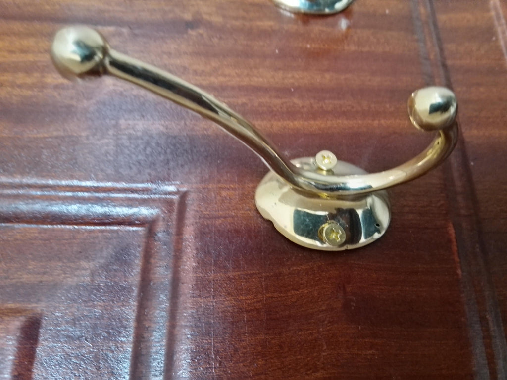 Solid Brass Double Coat Hook
