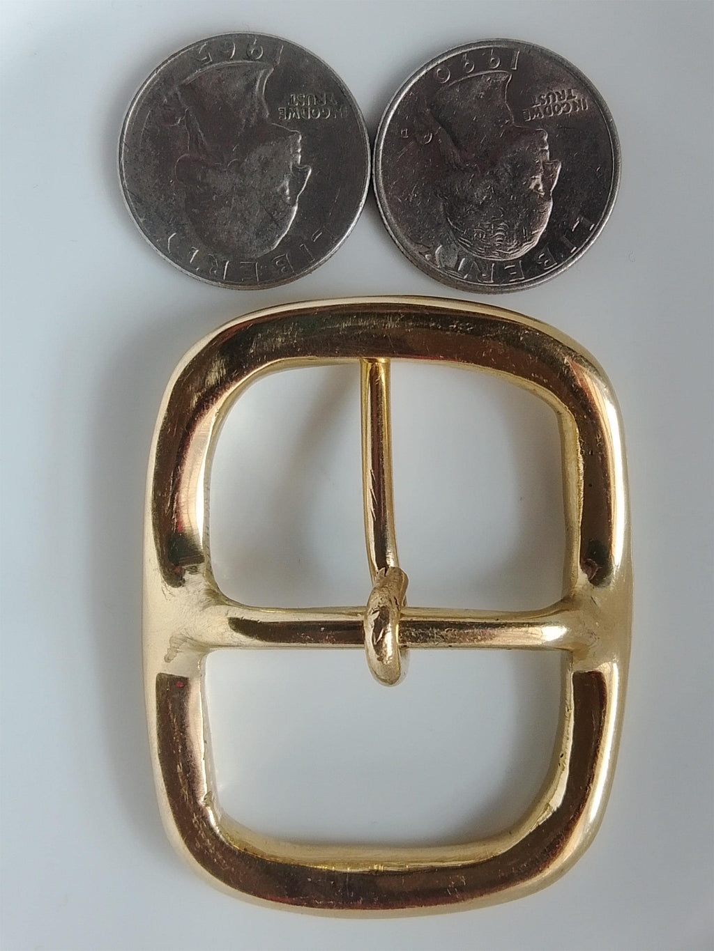 Solid Brass Center Bar Under Frame Buckle