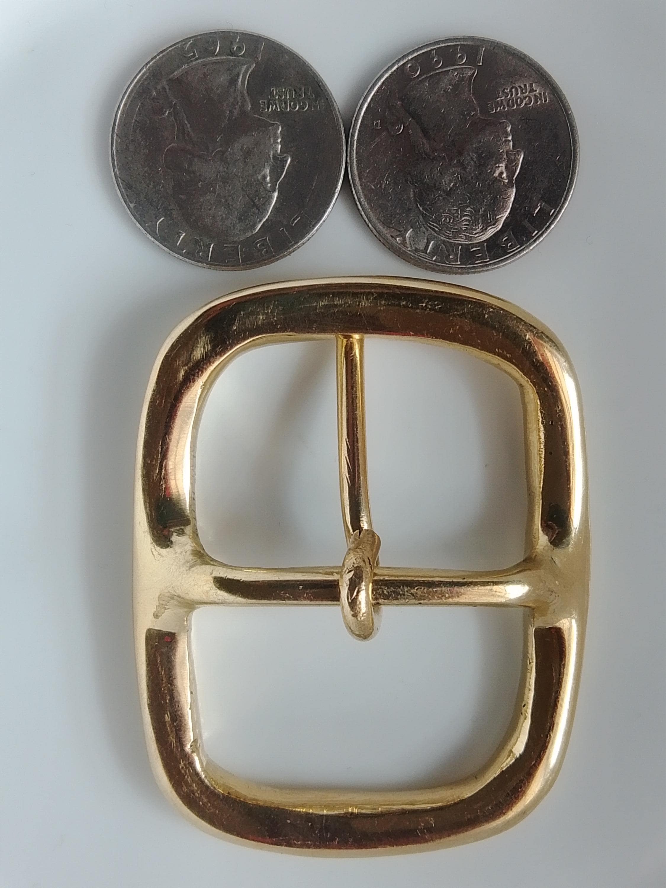 Solid Brass Center Bar Under Frame Buckle