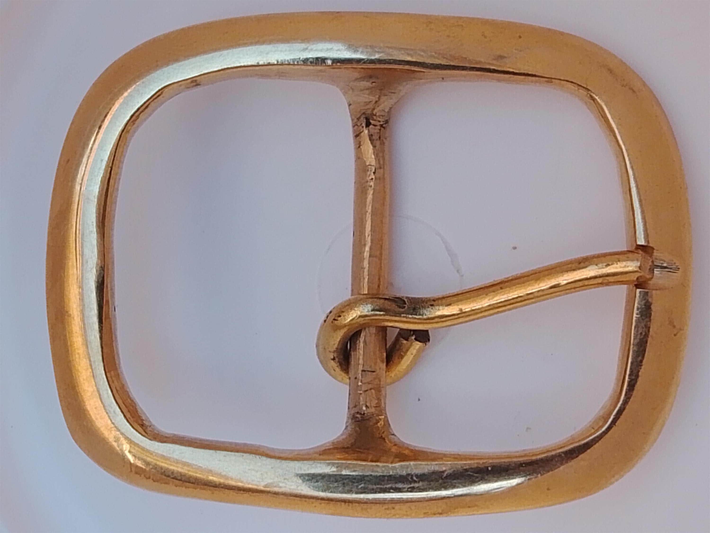 Solid Brass Center Bar Under Frame Buckle