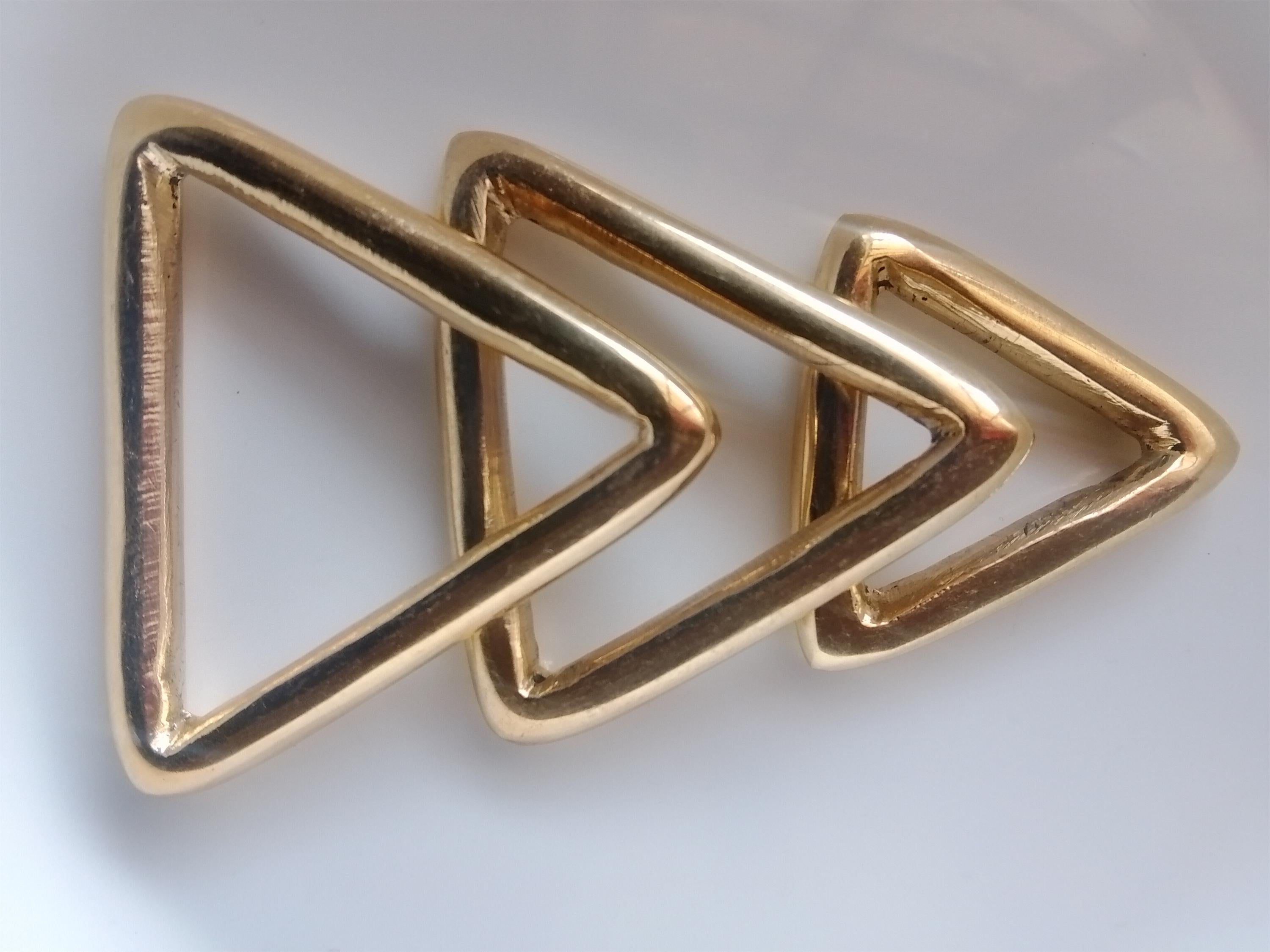Solid Brass Triangle Ring